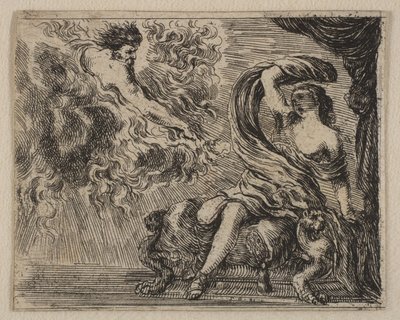 Jupiter a Semele, z Mythologické hry Jeu de la Mythologie, 1644. od Stefano della Bella