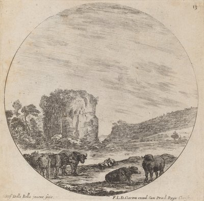 Krajina s antickými ruinami, 1646. od Stefano della Bella