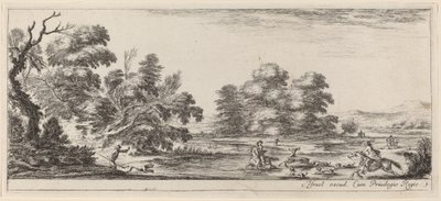 Krajina s honem na jelena, v roce 1647 nebo dříve. od Stefano della Bella