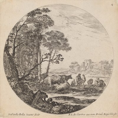 Krajina s římskými ruinami, 1646. od Stefano della Bella