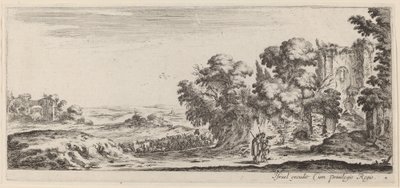 Krajina s ruinami, v roce 1647 nebo dříve. od Stefano della Bella