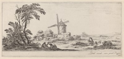 Krajina s větrným mlýnem, v roce 1647 nebo dříve. od Stefano della Bella