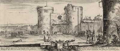 Vchod do pevnosti (lept na položený papír) od Stefano della Bella