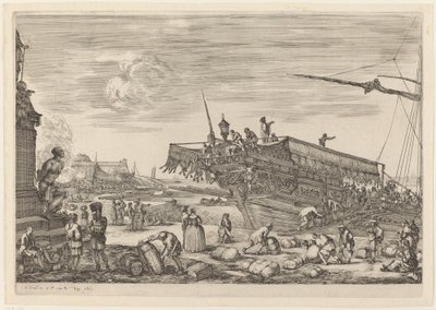 Nakládání lodi, pravděpodobně c. 16541655. od Stefano della Bella