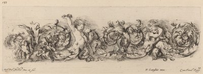 Okrasný vlys s dětmi a psy, pravděpodobně 1648. od Stefano della Bella