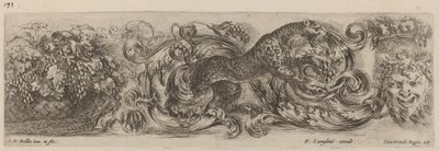 Ornamental Frieze with Leopard, pravděpodobně 1648. od Stefano della Bella