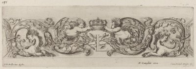 Ornamentální vlys s písmenem L Ludvík XIV., pravděpodobně 1648. od Stefano della Bella