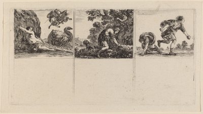 Perseus a Andromeda; Cephalus a Procris; Hippomene a Atalantus od Stefano della Bella