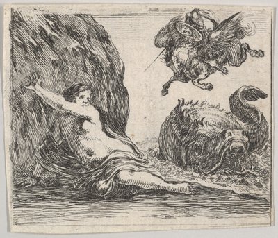 Perseus a Andromeda, z Mytologické hry Jeu de la Mythologie, 1644. od Stefano della Bella