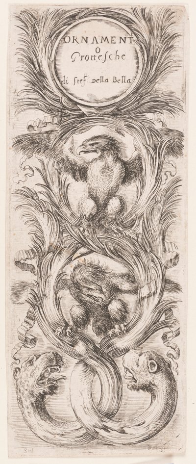 Talíř, ze série Ornamenti o grotesche (Ornamenty nebo grotesky) od Stefano della Bella