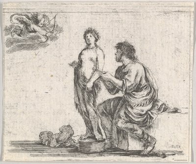 Pygmalion, z Game of Mythology Game of Mythology, 1644. od Stefano della Bella