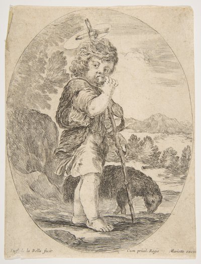 Svatý Jan Křtitel Kousání kousku ovoce, ca. 1641. od Stefano della Bella