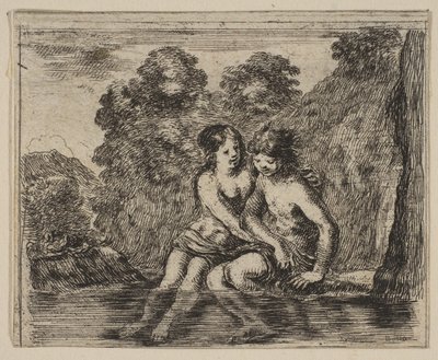 Salmacis a Hermafrodit, z Mytologické hry Jeu de la Mythologie, 1644. od Stefano della Bella
