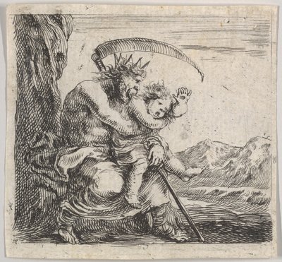 Saturn, z Game of Mythology Game of Mythology, 1644. od Stefano della Bella