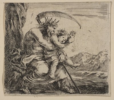 Saturn, z Game of Mythology Game of Mythology, 1644. od Stefano della Bella