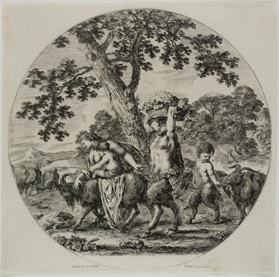Satyr Family Walking od Stefano della Bella