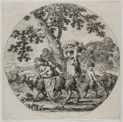 Satyr Family Walking od Stefano della Bella