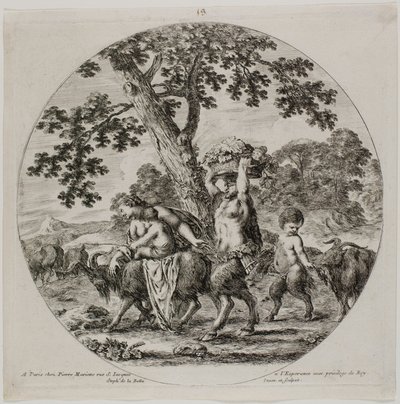 Satyr Family Walking od Stefano della Bella