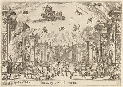 Pátá scéna pekla, 1637. od Stefano della Bella