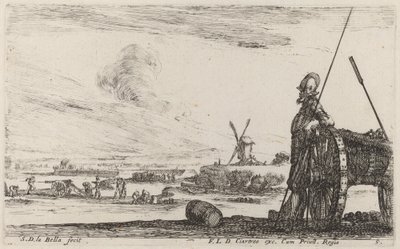 Voják v brnění a dělo, c. 1641. od Stefano della Bella