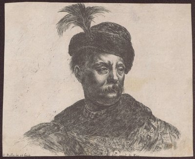 Studie polského šlechtice v podobě busty, ze série „Principii del disegno“ od Stefano della Bella