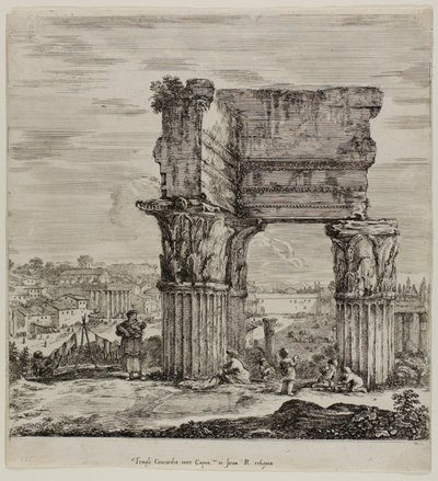 Chrám Concordia a Forum Romanum od Stefano della Bella