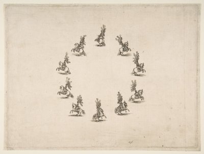 Deset kavalírů tvořících kruh, 1652. od Stefano della Bella