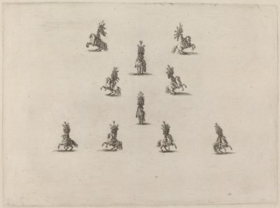 Deset kavalírů s velkými opeřenými přilbami, 1652. od Stefano della Bella