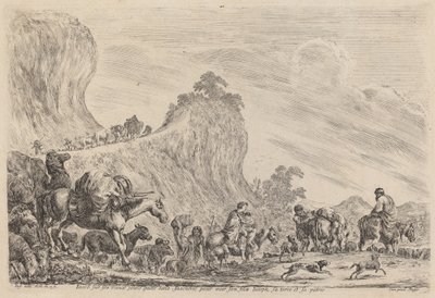 Odchod Jakuba do Egypta, pravděpodobně 1647. od Stefano della Bella