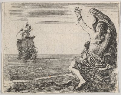Theseus a Ariadne, z Mytologické hry Jeu de la Mythologie, 1644. od Stefano della Bella