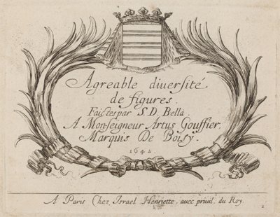 Titulní strana pro Agreable Diversity of Figures, 1642. od Stefano della Bella