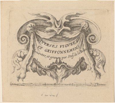 Titulní strana pro různé postavy a čmáranice, 1646. od Stefano della Bella