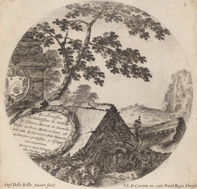 Titulní strana pro krajiny a ruiny Říma, 1646. od Stefano della Bella