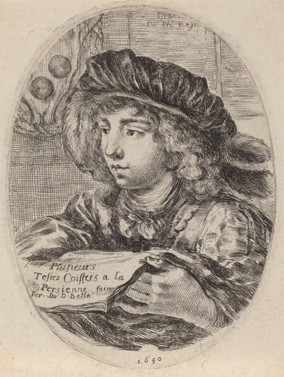 Titulní strana pro několik hlav s čepicí Louvre, 1650. od Stefano della Bella