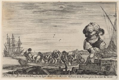 Titulní strana pro pohledy na mořské přístavy, 1647. od Stefano della Bella