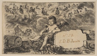 Titulní strana: Cupid, z Mythologické hry Jeu de la Mythologie, 1644. od Stefano della Bella