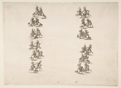 Dvacet čtyři kavalírů bojujících ve dvou sloupech, 1652. od Stefano della Bella