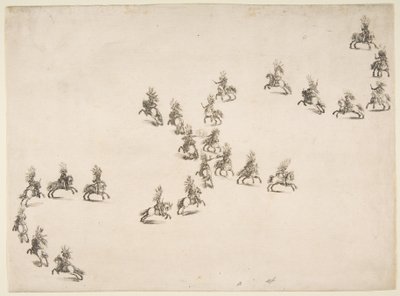 Dvacet čtyři kavalírů tvoří dvojité S, 1652. od Stefano della Bella