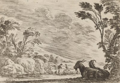 Dvě ležící kozy, 1642. od Stefano della Bella