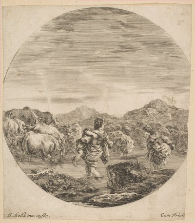 Dvě ženy přes potok, ca. 1646. od Stefano della Bella