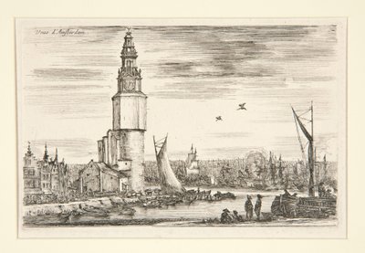 Pohled na Amsterdam, ze série Pohledy na námořní přístavy od Stefano della Bella
