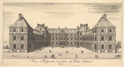 Pohled a perspektiva vnitřku Palais dOrleans, z různých pohledů na rema..., 1649-51. od Stefano della Bella