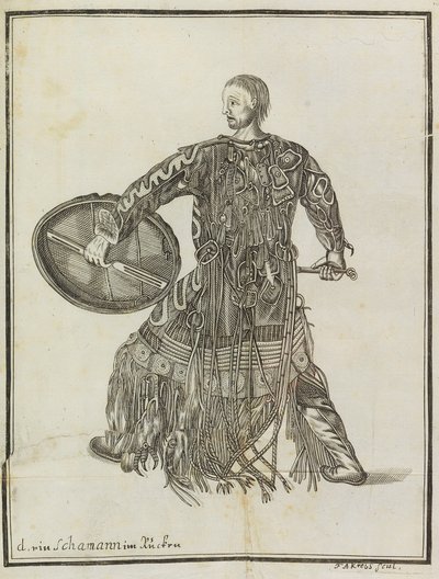 Šaman. Z Popis země Kamčatka, c. 1750. od Steller