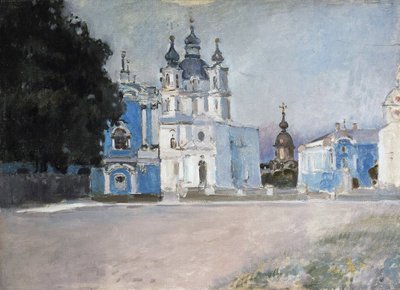 Le couvent Smolny a Saint Petersburg (Smolný klášter v Petrohradě) - Malba Štěpána Petroviče Jaremiče (1869-1938/1939) - Olej na plátně, počátek 20. století, ruské umění, počátek 20. století - Státní Ermitáž, Petrohrad od Stepan Yaremich