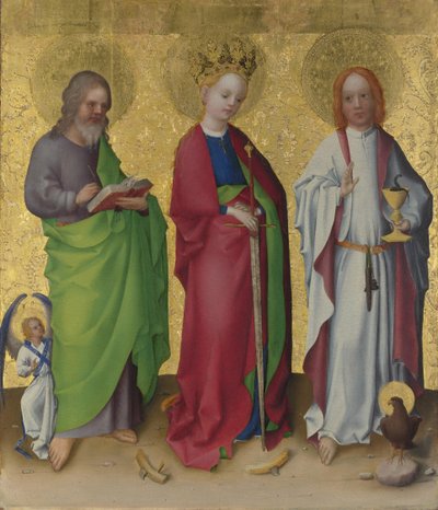 Svatí Matouš, Kateřina Alexandrijská a Jan Evangelista, c. 1450 od Stephan Lochner