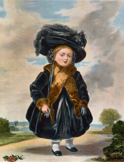 Královna Viktorie ve věku 4 let (barevná litografie) od Stephan Poyntz (after) Denning