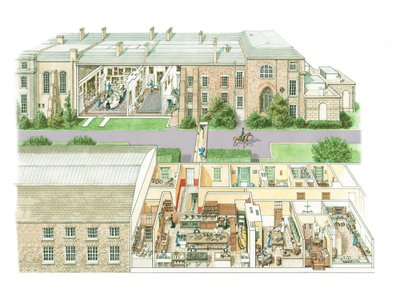 Petworth House, asi 1890-1914 (tuš a akvarel na papíře) od Stephen Conlin