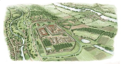 Převorství svatého Jana, Kilmainham, Dublin (nakresleno 2022), asi 1340-1370 (tuš a akvarel) od Stephen Conlin