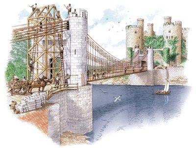 Stavba mostu Conwy Bridge, hrabství Conwy od Stephen Conlin
