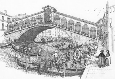 Most Rialto, Benátky v 18. století od Stephen Conlin